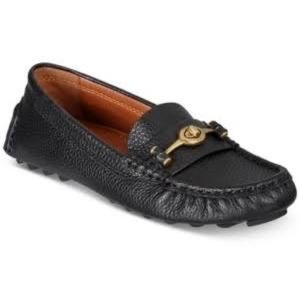 COACH Crosby driver turn lock flats, black sz 8.5
